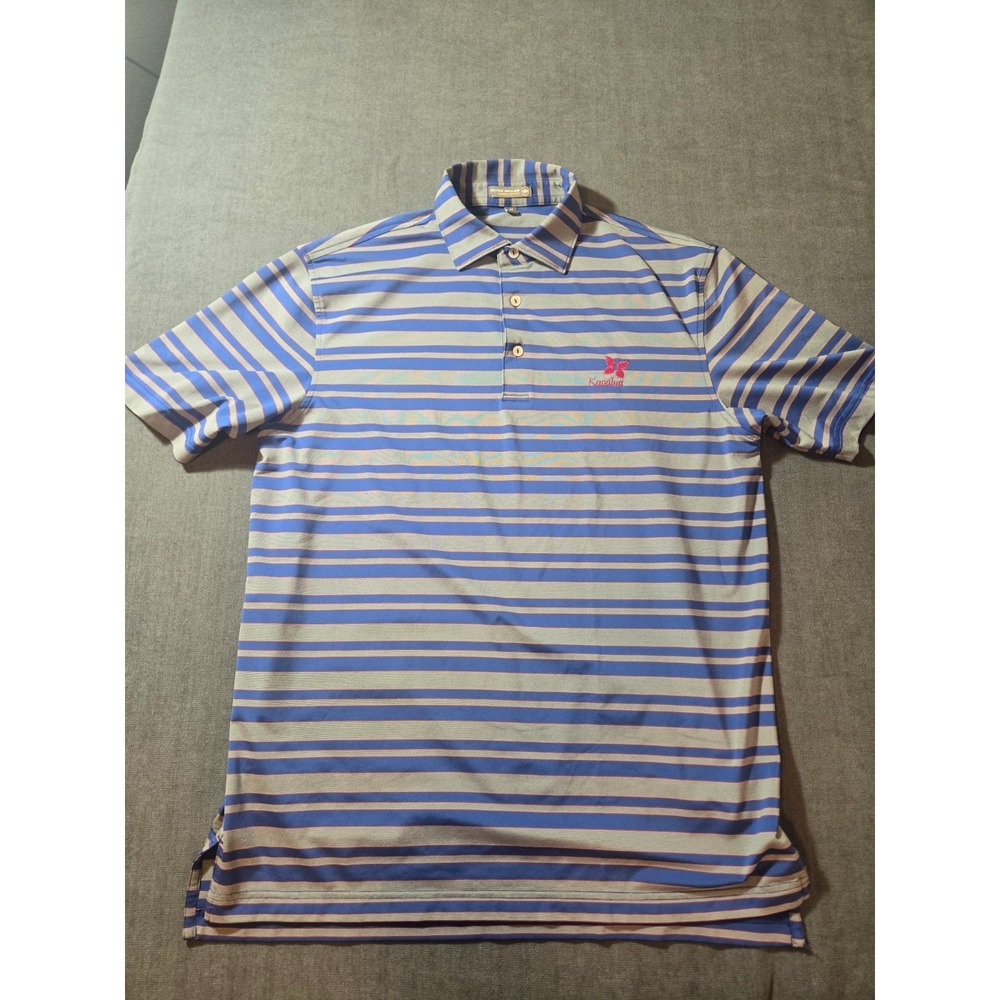 Peter Millar Polo Shirt Mens Medium Kapalua Golf Course Performance Golf Stripe